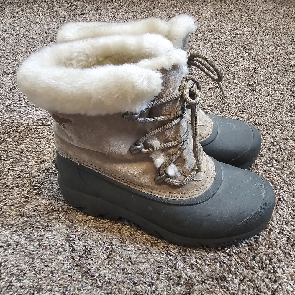 Sorel | Snow Angel Lace Waterproof Winter Faux Fur Suede Boot Beige/Cream Size 6